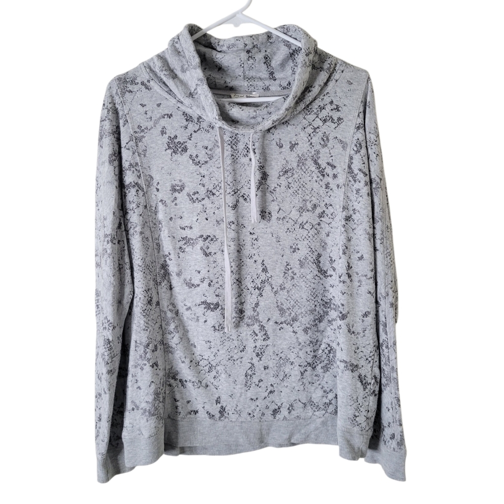 Jane & Delancey Grey Cowl Neck Pullover Top